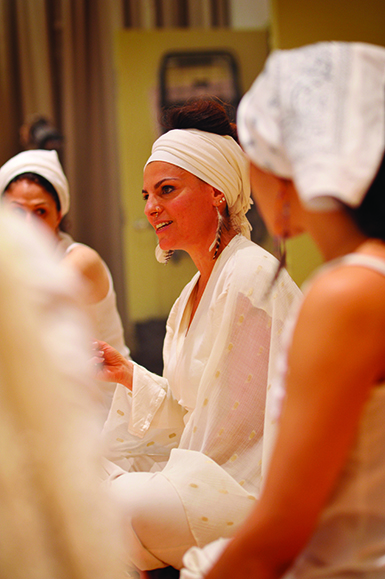 Parashakti Sigalit Bat-Haim in class, July/August 2015, LA YOGA Magazine