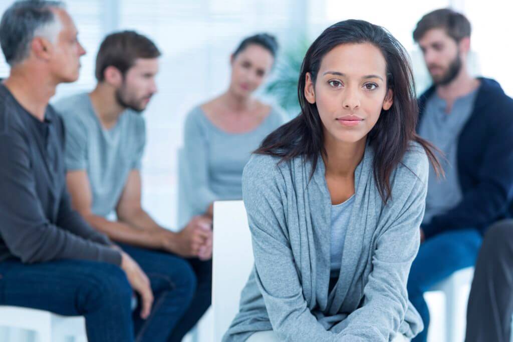 patients in addiction treatment center